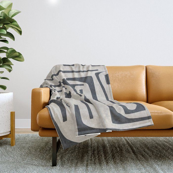 Vintage Cut Out Abstract Throw Blanket Gallery Image 1