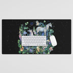 Unicorns Magical Rose Garden Desk Mat Gallery Image 1