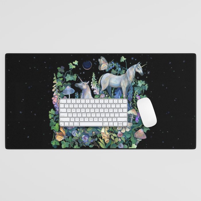 Unicorns Magical Rose Garden Desk Mat Gallery Image 1