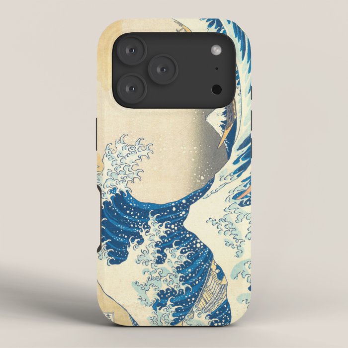 Japanese Woodblock Print The Great Wave of Kanagawa by Katsushika Hokusai iPhone Case Gallery Image 3