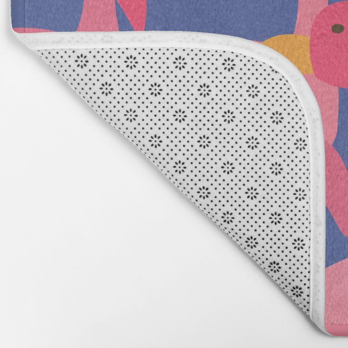 Flamingo Party / Whimsical Bird Illustration Bath Mat Gallery Image 2