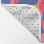 Flamingo Party / Whimsical Bird Illustration Bath Mat Gallery Image 2