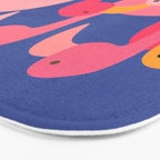 Flamingo Party / Whimsical Bird Illustration Bath Mat Gallery Image 3