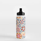 Watercolor Kaleidoscope Floral - desaturated Water Bottle Gallery Image 2