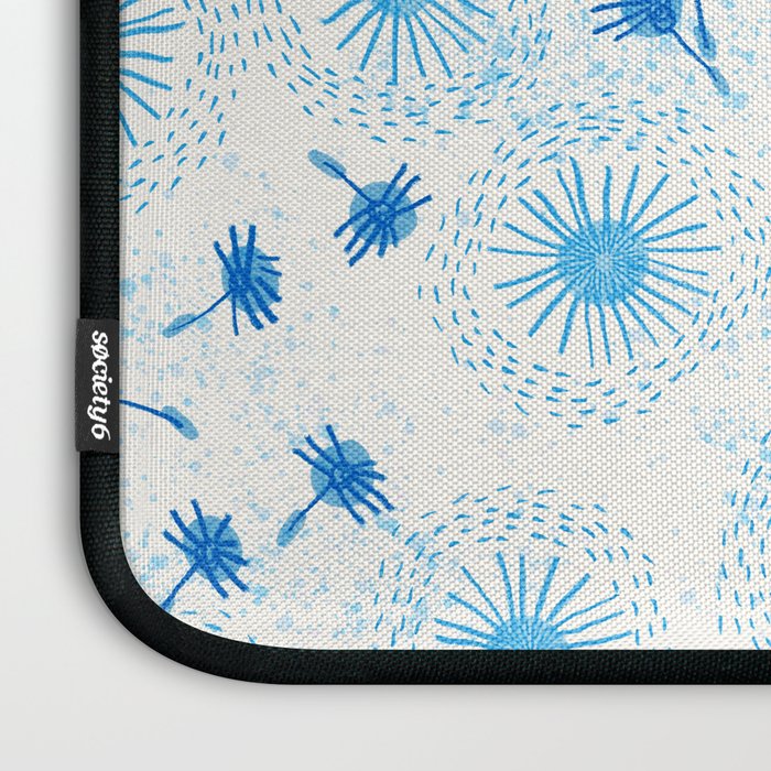 Make A Wish Dandelion Pattern in Sky Blue & Off White Laptop Sleeve Gallery Image 3
