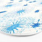 Make A Wish Dandelion Pattern in Sky Blue & Off White Bath Mat Gallery Image 3