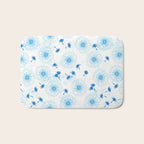 Make A Wish Dandelion Pattern in Sky Blue & Off White Bath Mat Gallery Image 1