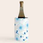 Make A Wish Dandelion Pattern in Sky Blue & Off White Wine Chiller Gallery Image 3
