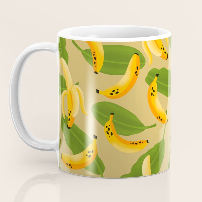 Banana Pattern on Tan Coffee Mug Gallery Image 3