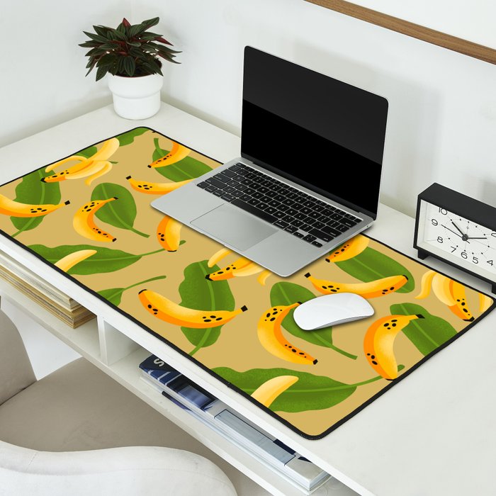 Banana Pattern on Tan Desk Mat Gallery Image 2