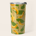 Banana Pattern on Tan Travel Mug Gallery Image 2
