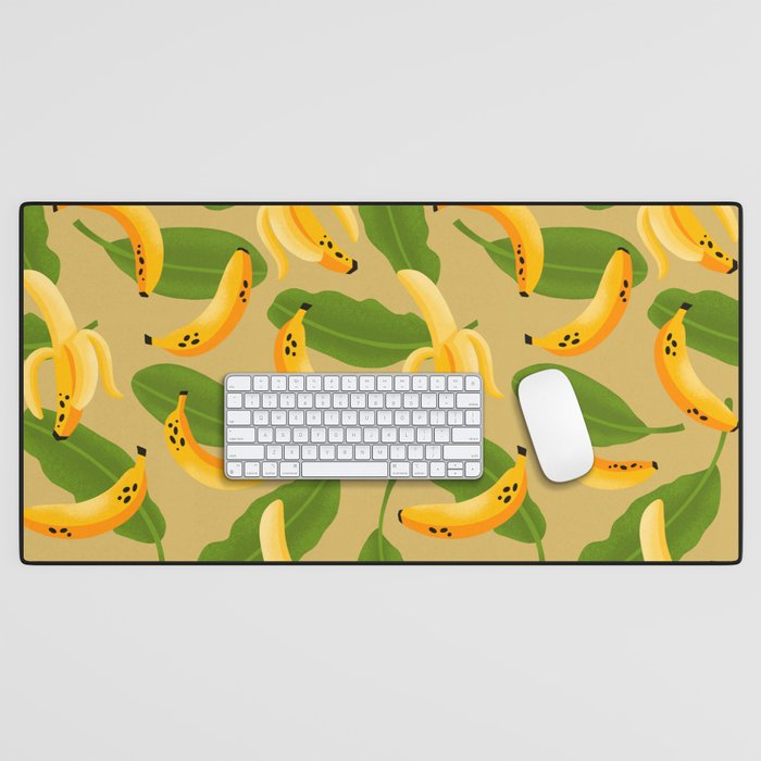 Banana Pattern on Tan Desk Mat Gallery Image 1