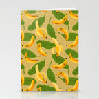 Banana Pattern on Tan Stationery Card Gallery Image 2