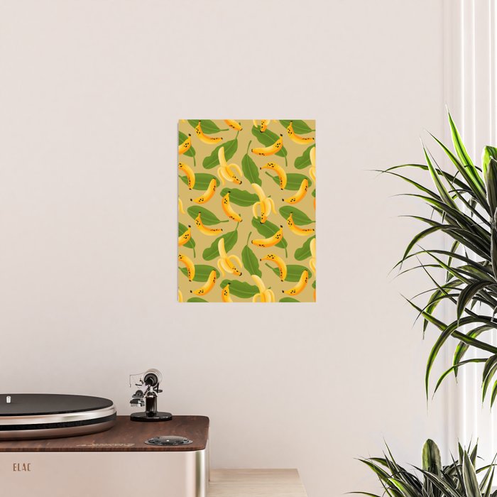 Banana Pattern on Tan Poster Gallery Image 2
