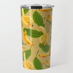 Banana Pattern on Tan Travel Mug Gallery Image 1