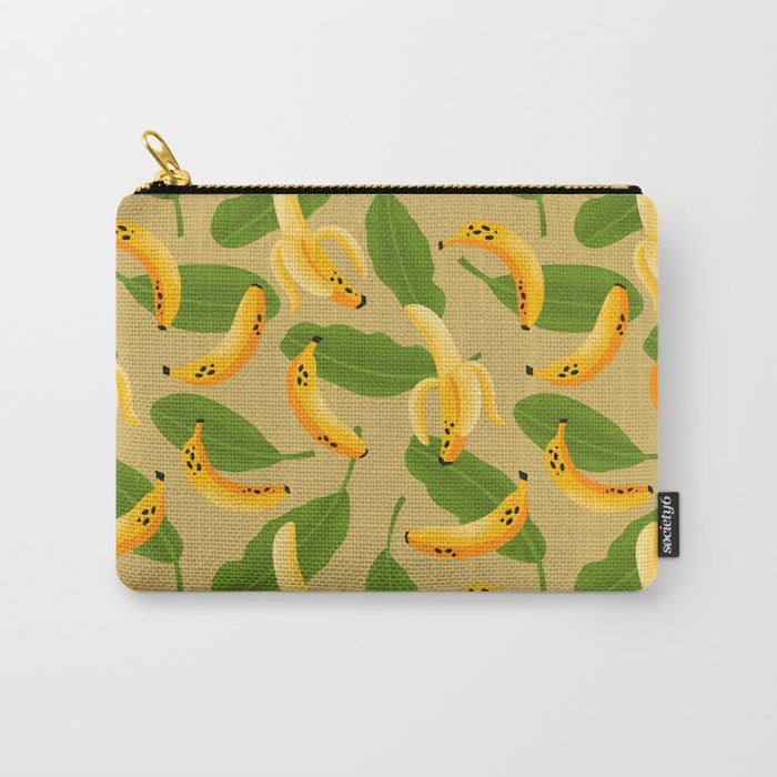 Banana Pattern on Tan Carry All Pouch Gallery Image 1