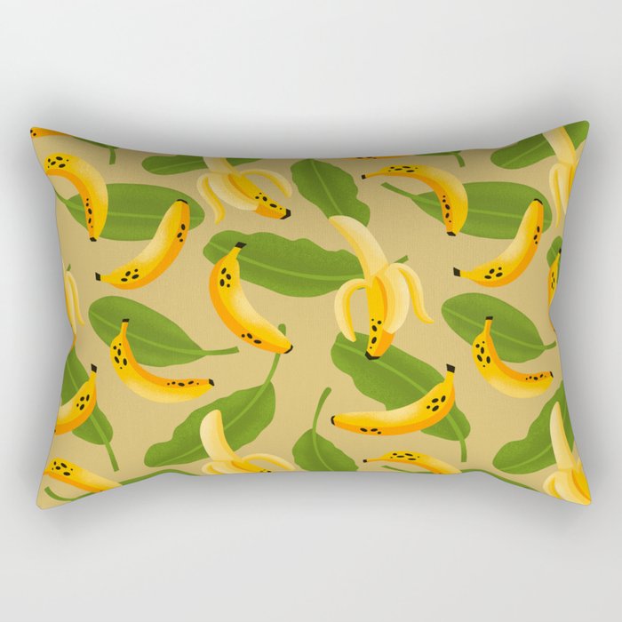 Banana Pattern on Tan Rectangular Pillow Gallery Image 2