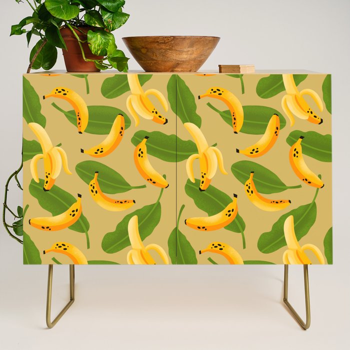 Banana Pattern on Tan Credenza Gallery Image 1