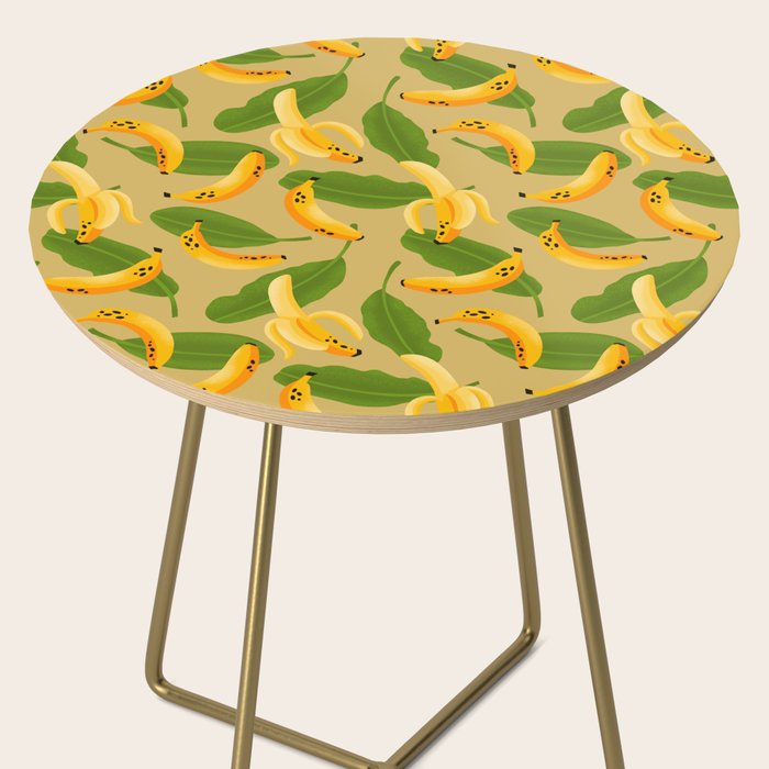 Banana Pattern on Tan Side Table Gallery Image 2