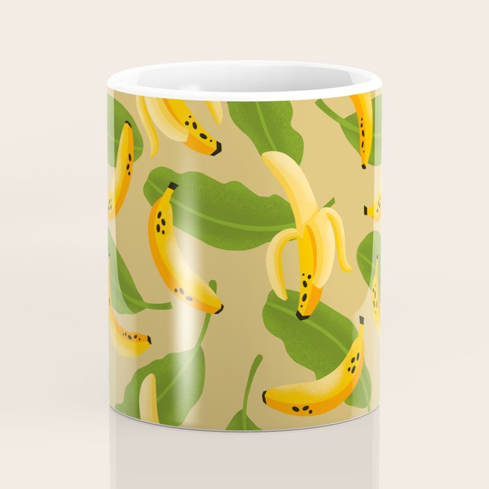 Banana Pattern on Tan Coffee Mug Gallery Image 4