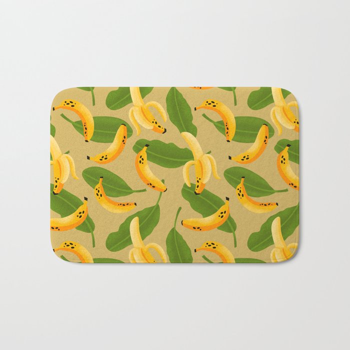 Banana Pattern on Tan Bath Mat Gallery Image 1