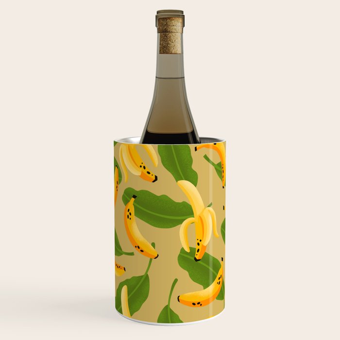 Banana Pattern on Tan Wine Chiller Gallery Image 1