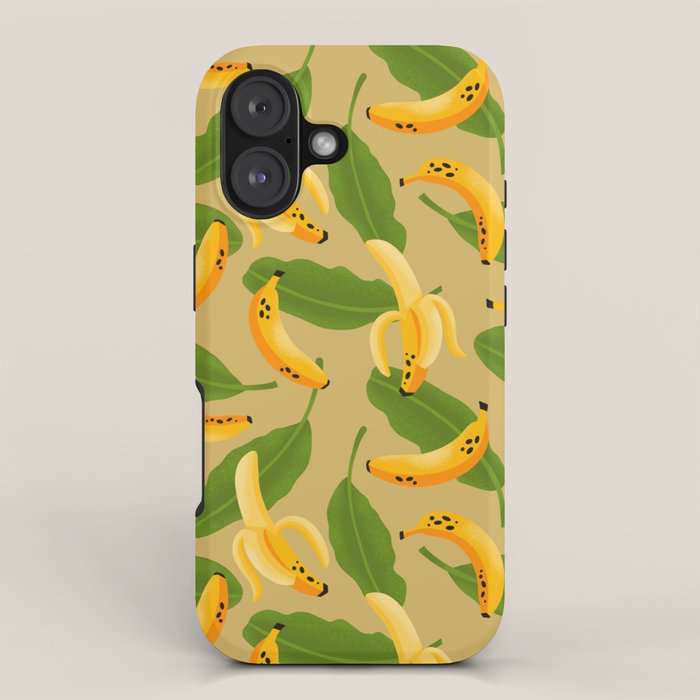 Banana Pattern on Tan iPhone Case Gallery Image 1