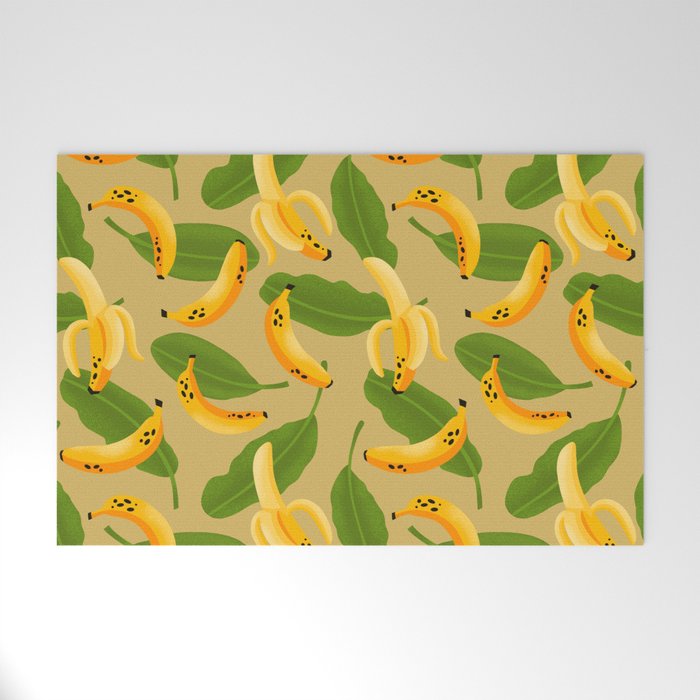 Banana Pattern on Tan Welcome Mat Gallery Image 1