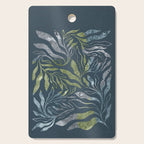 Endless Dark Leaf Illustration 1.1 Celestial Blue-Green Cutting Board Gallery Image 1