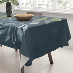 Endless Dark Leaf Illustration 1.1 Celestial Blue-Green Tablecloth Gallery Image 3
