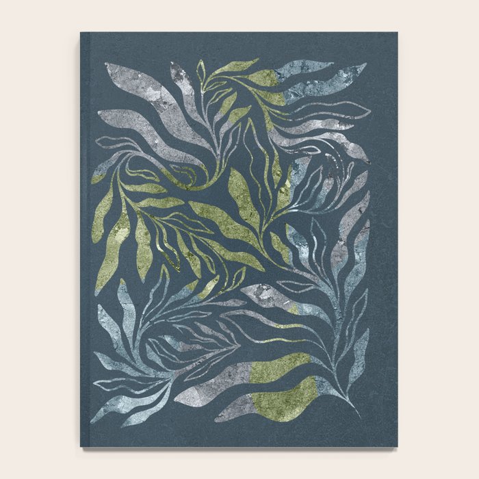 Endless Dark Leaf Illustration 1.1 Celestial Blue-Green Notebook Gallery Image 4