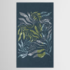 Endless Dark Leaf Illustration 1.1 Celestial Blue-Green Tablecloth Gallery Image 2