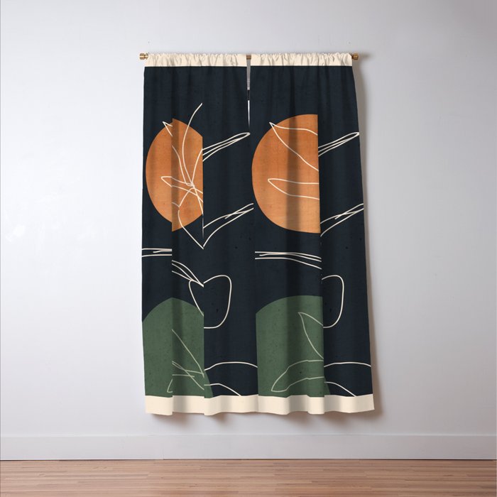 Abstract Art /Minimal Plant 102 Window Curtain Gallery Image 3