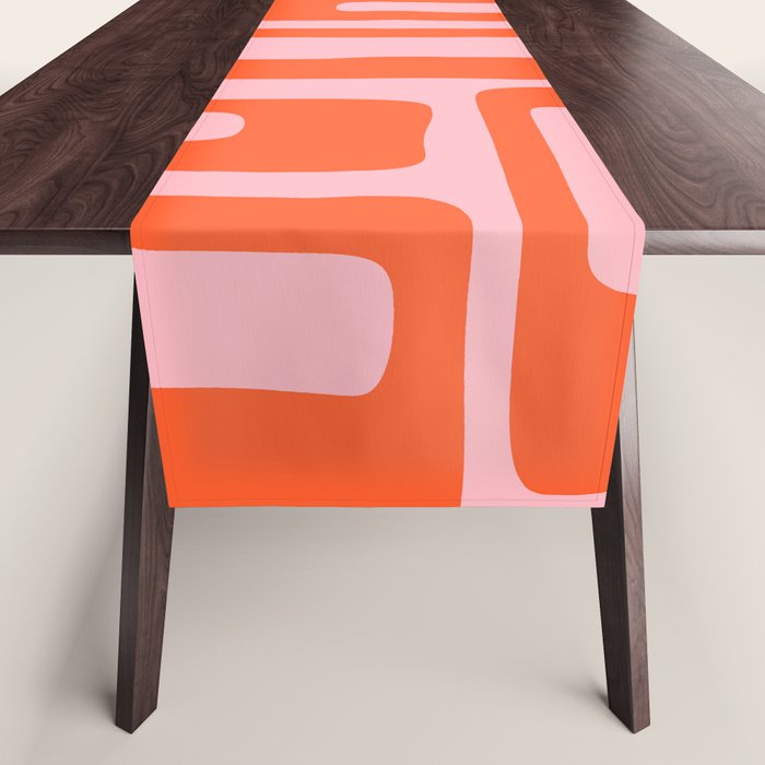 Mid Century Modern Abstract 921 Mid Mod Orange and Pink Table Runner Gallery Image 1