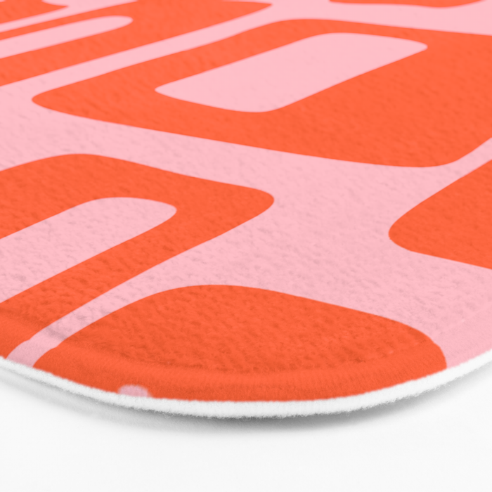 Mid Century Modern Abstract 921 Mid Mod Orange and Pink Bath Mat Gallery Image 3