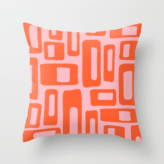 Mid Century Modern Abstract 921 Mid Mod Orange and Pink Throw Pillow Gallery Image 6