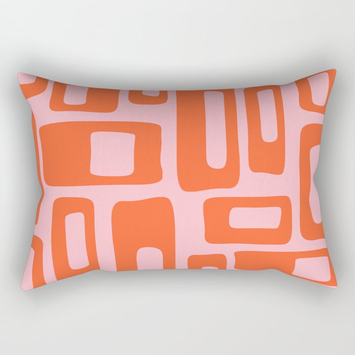 Mid Century Modern Abstract 921 Mid Mod Orange and Pink Rectangular Pillow Gallery Image 1