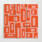 Mid Century Modern Abstract 921 Mid Mod Orange and Pink Wood Wall Art Gallery Image 1