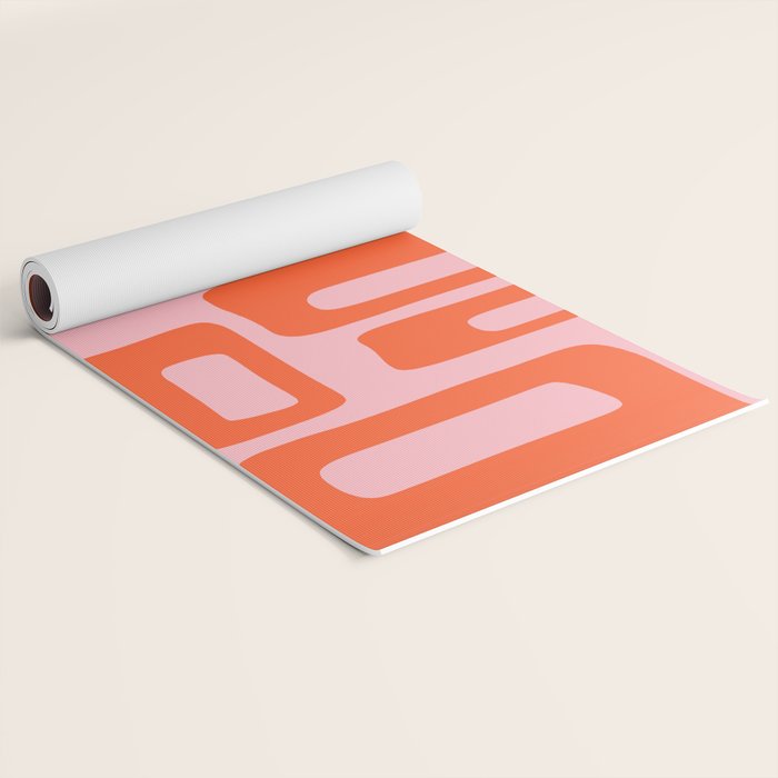 Mid Century Modern Abstract 921 Mid Mod Orange and Pink Yoga Mat Gallery Image 2