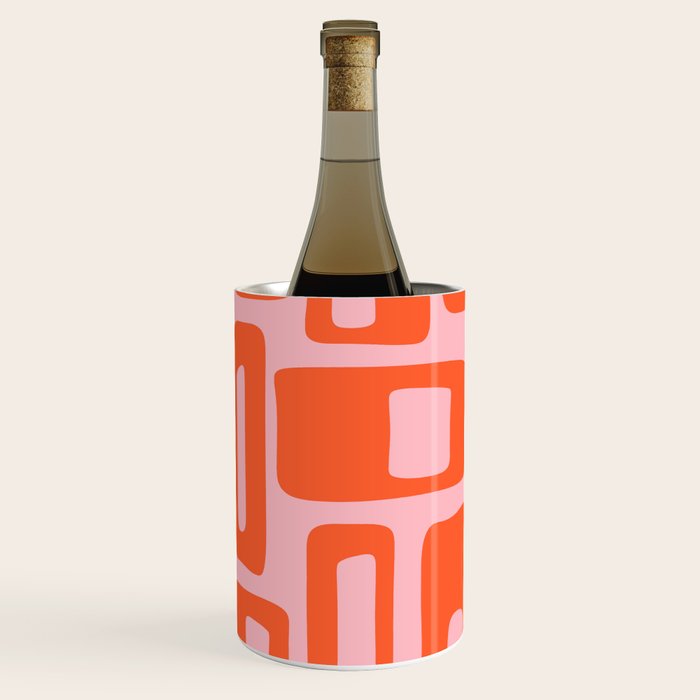 Mid Century Modern Abstract 921 Mid Mod Orange and Pink Wine Chiller Gallery Image 2