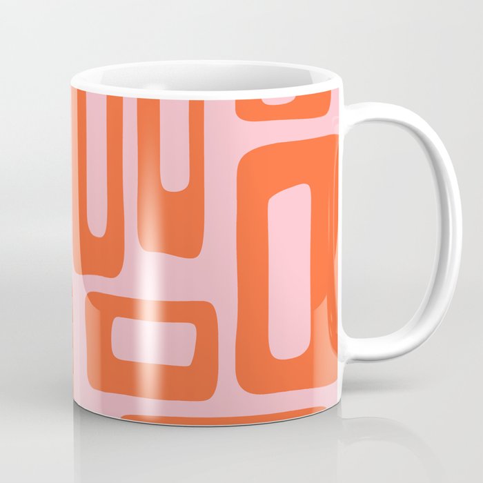 Mid Century Modern Abstract 921 Mid Mod Orange and Pink Coffee Mug Gallery Image 1