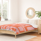 Mid Century Modern Abstract 921 Mid Mod Orange and Pink Duvet Cover Gallery Image 2