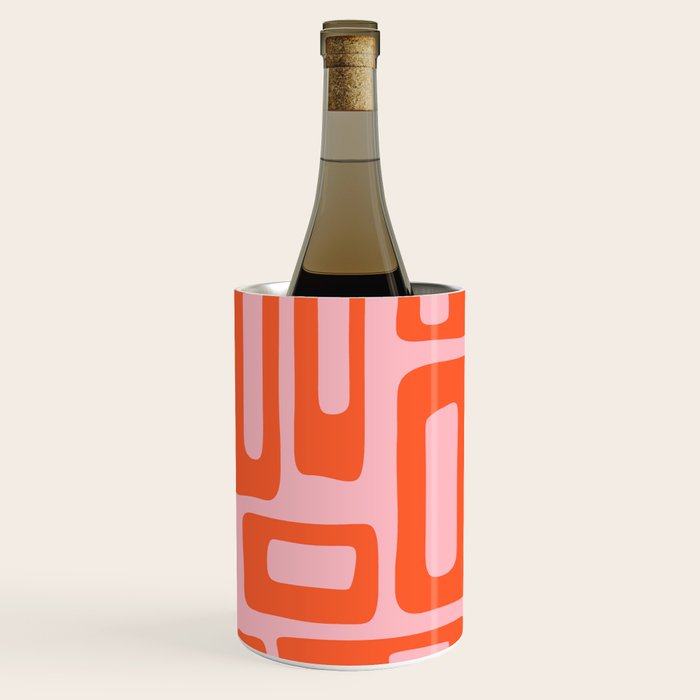 Mid Century Modern Abstract 921 Mid Mod Orange and Pink Wine Chiller Gallery Image 3