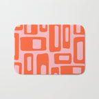 Mid Century Modern Abstract 921 Mid Mod Orange and Pink Bath Mat Gallery Image 1
