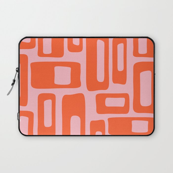 Mid Century Modern Abstract 921 Mid Mod Orange and Pink Laptop Sleeve Gallery Image 1
