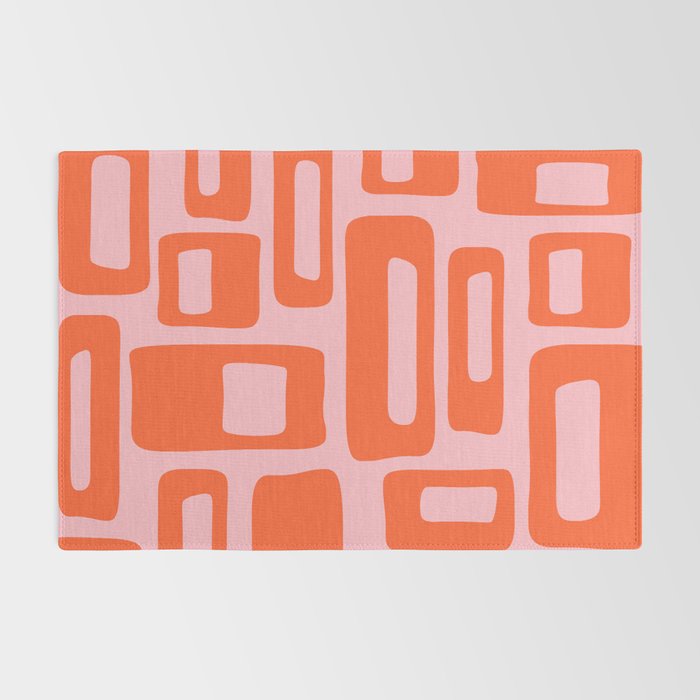 Mid Century Modern Abstract 921 Mid Mod Orange and Pink Rug Gallery Image 2