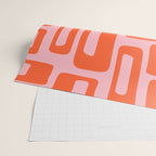 Mid Century Modern Abstract 921 Mid Mod Orange and Pink Wrapping Paper Gallery Image 2