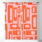Mid Century Modern Abstract 921 Mid Mod Orange and Pink Window Curtain Gallery Image 5