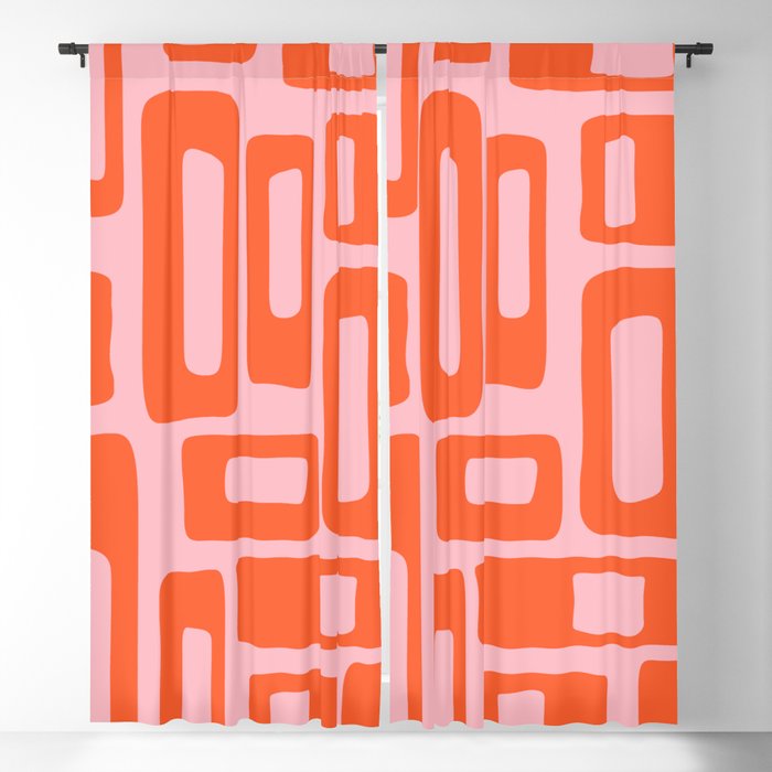 Mid Century Modern Abstract 921 Mid Mod Orange and Pink Window Curtain Gallery Image 5