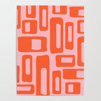 Mid Century Modern Abstract 921 Mid Mod Orange and Pink Poster Gallery Image 4